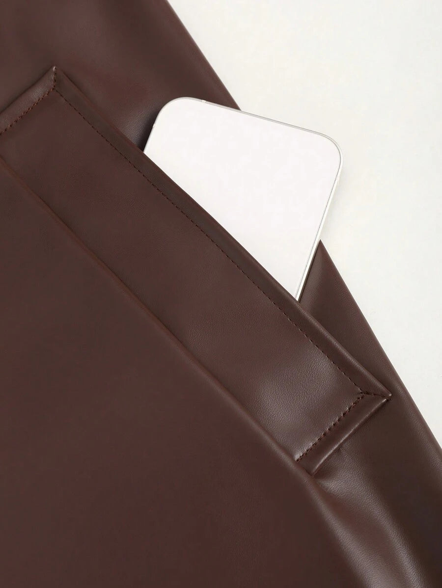 Chaqueta bimba casual de piel sintética
