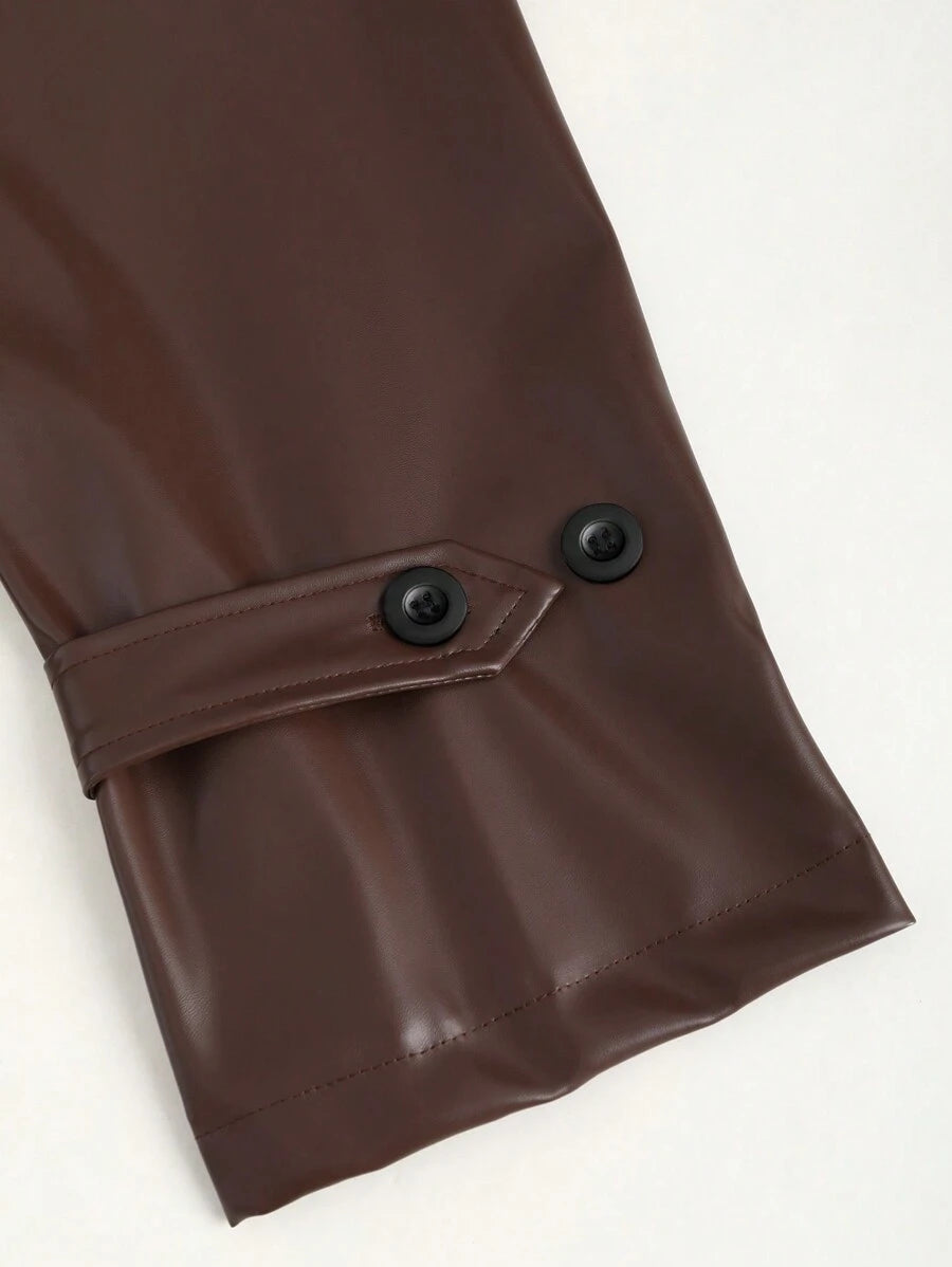 Chaqueta bimba casual de piel sintética