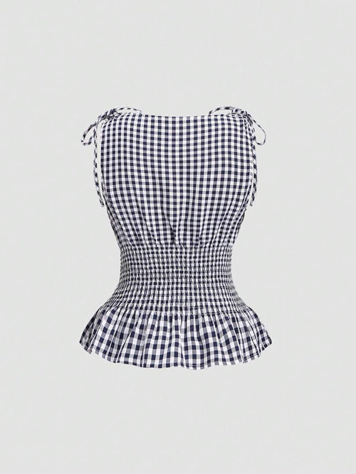 Blusa de tirantes elegante y versátil de estilo francés