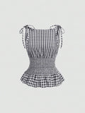 Blusa de tirantes elegante y versátil de estilo francés
