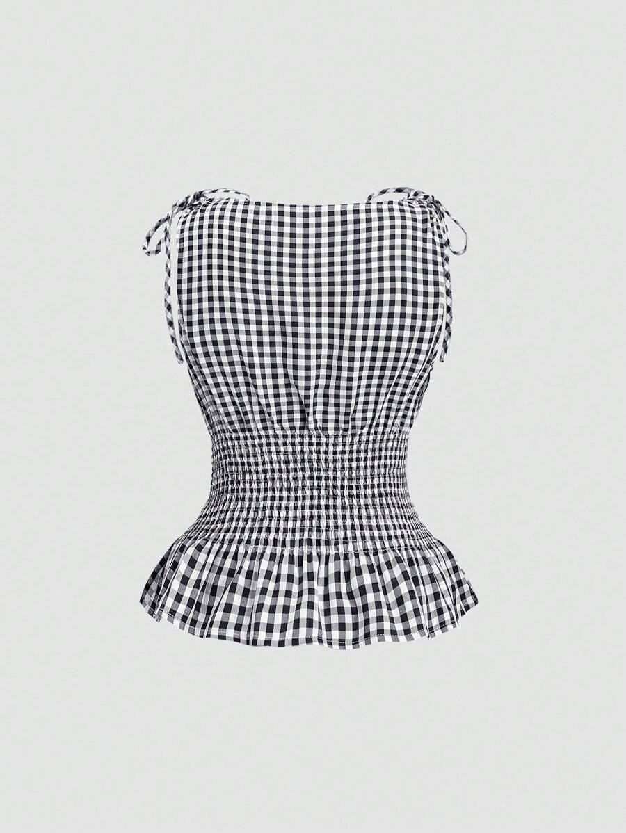 Blusa de tirantes elegante y versátil de estilo francés