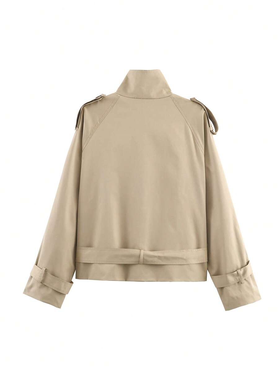 Abrigo bimba elegante de estilo urbano con botones delanteros y bolsillos