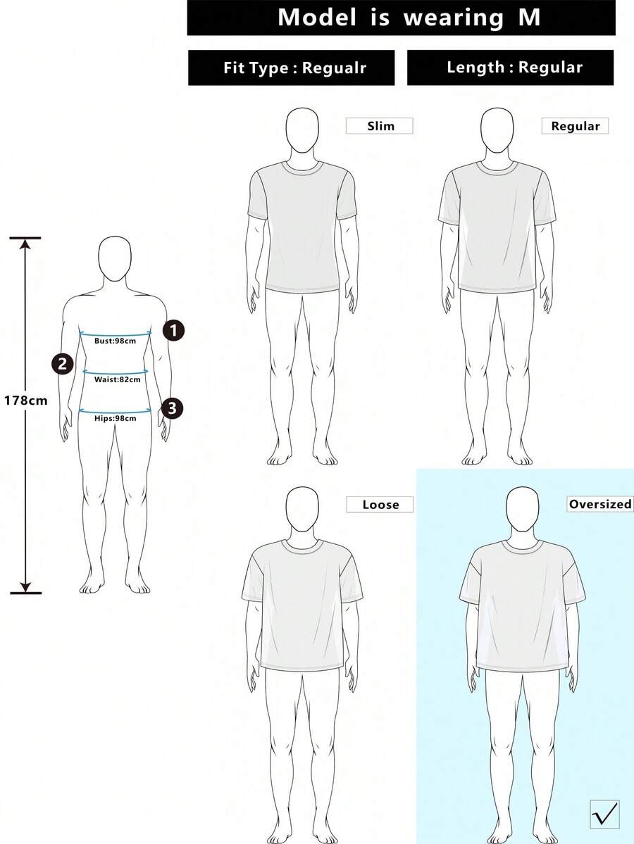 Camiseta suelta de hombro caído con estampado de letras casual para hombre