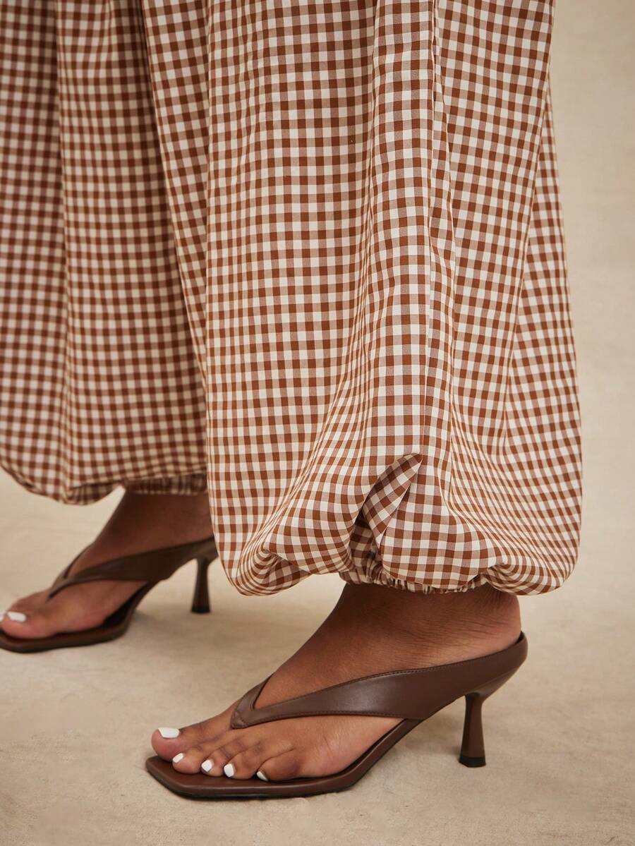 Pantalones de cintura alta, pantalón globo suelto y oversize.