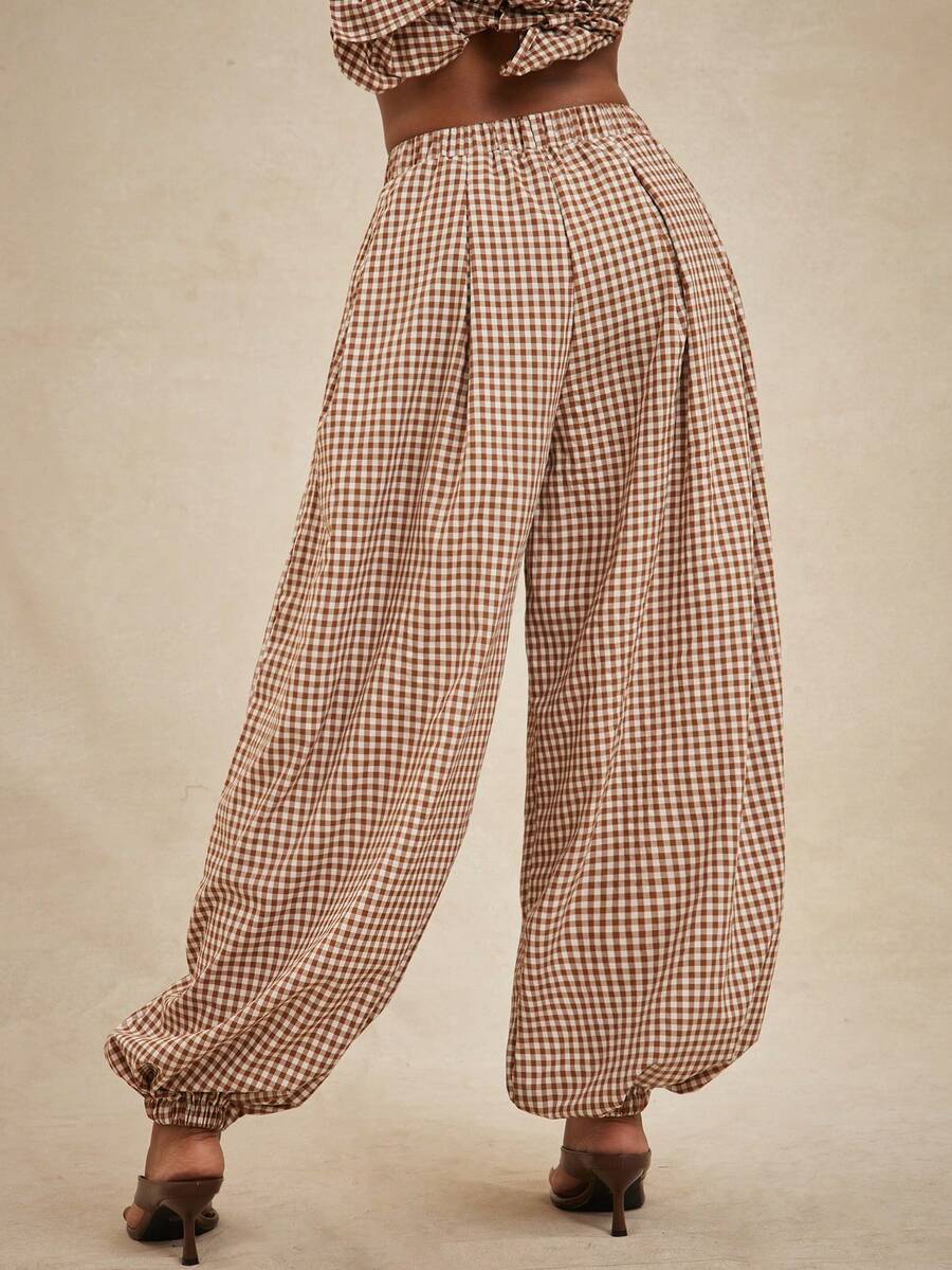 Pantalones de cintura alta, pantalón globo suelto y oversize.
