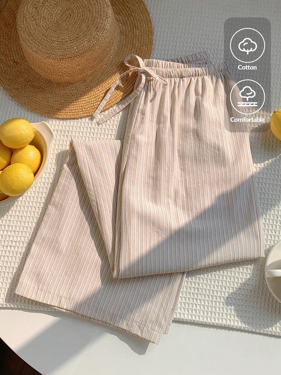 Pantalones casuales con estampado a cuadros para mujer.