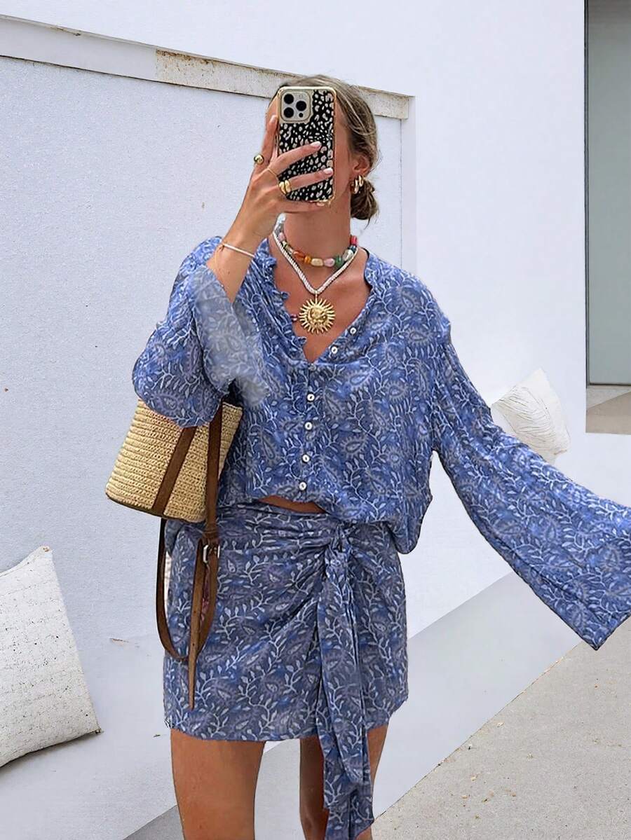 Conjunto de 2 piezas estilo bohemio elegante