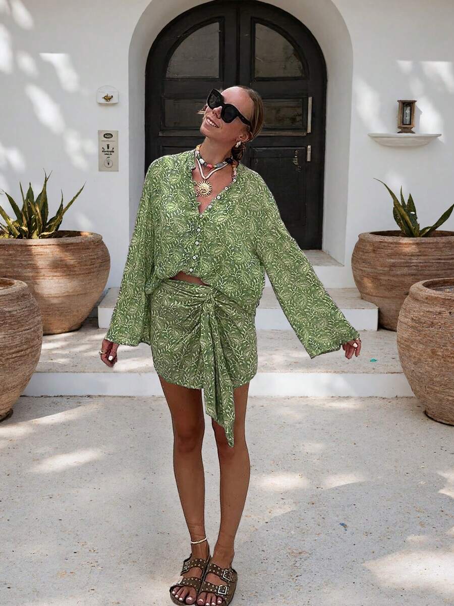 Conjunto de 2 piezas estilo bohemio elegante