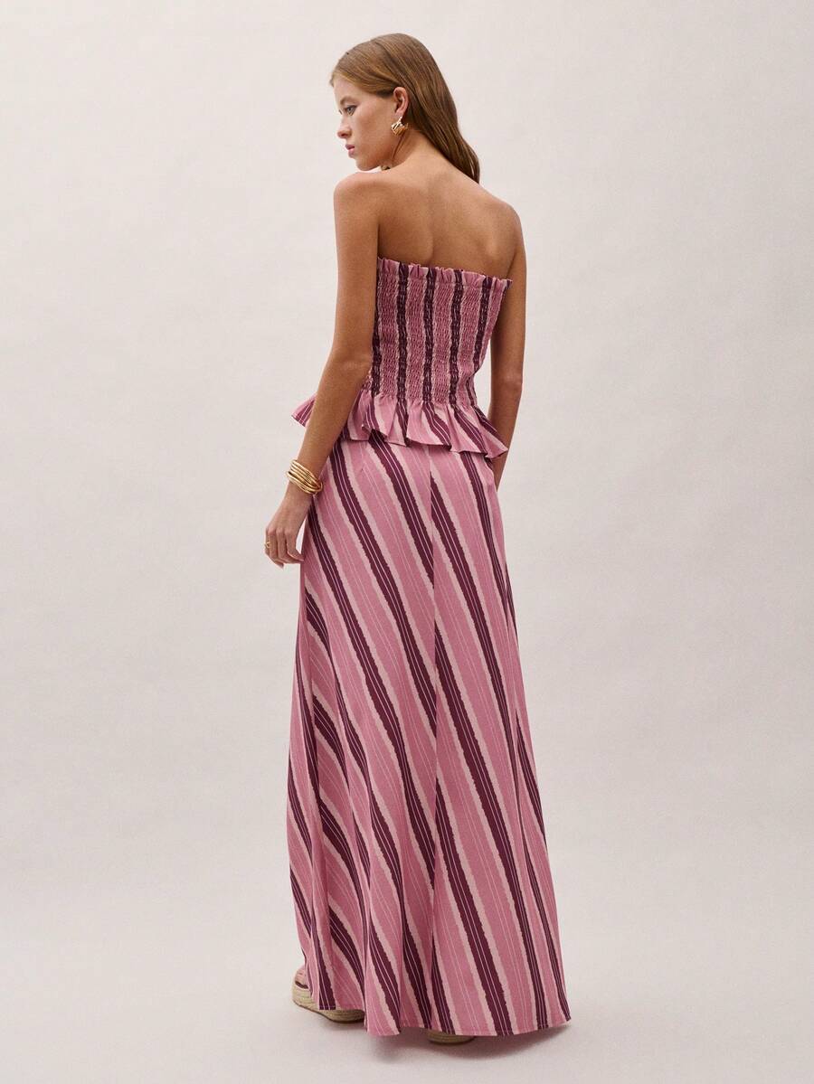 Bimba Conjunto de dos piezas con rayas y fruncido