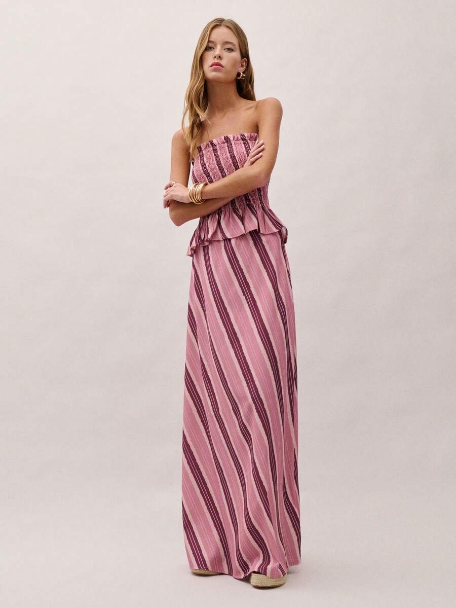 Bimba Conjunto de dos piezas con rayas y fruncido