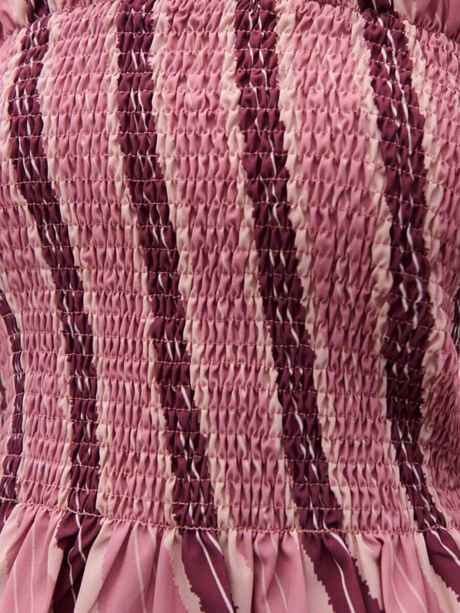 Bimba Conjunto de dos piezas con rayas y fruncido