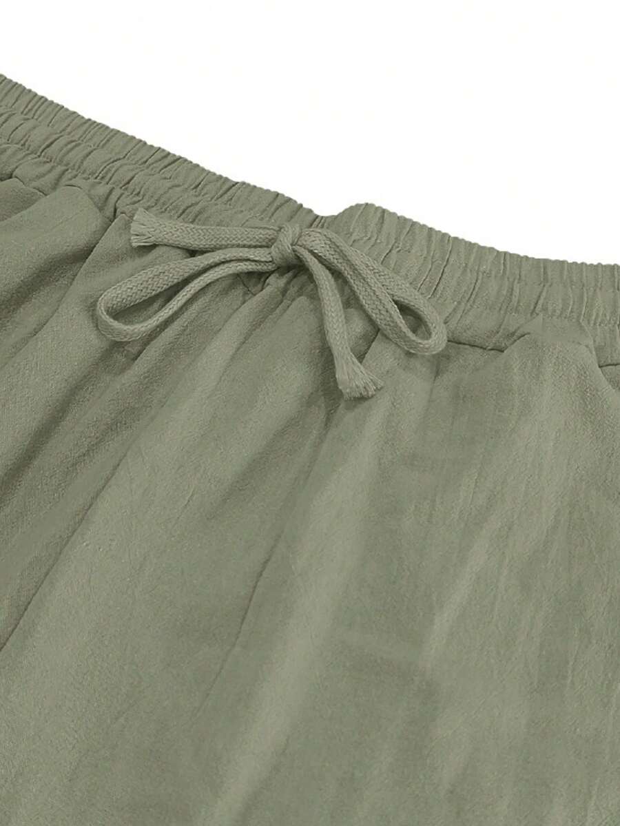Pantalones largos casuales de lino para hombre, finos y transpirables
