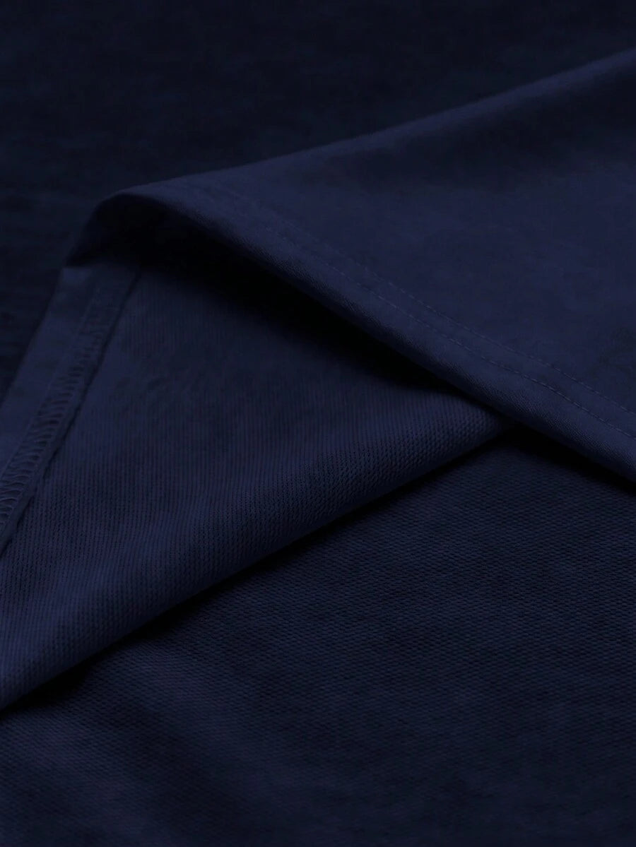 Camiseta suelta de hombro caído con estampado de letras casual para hombre