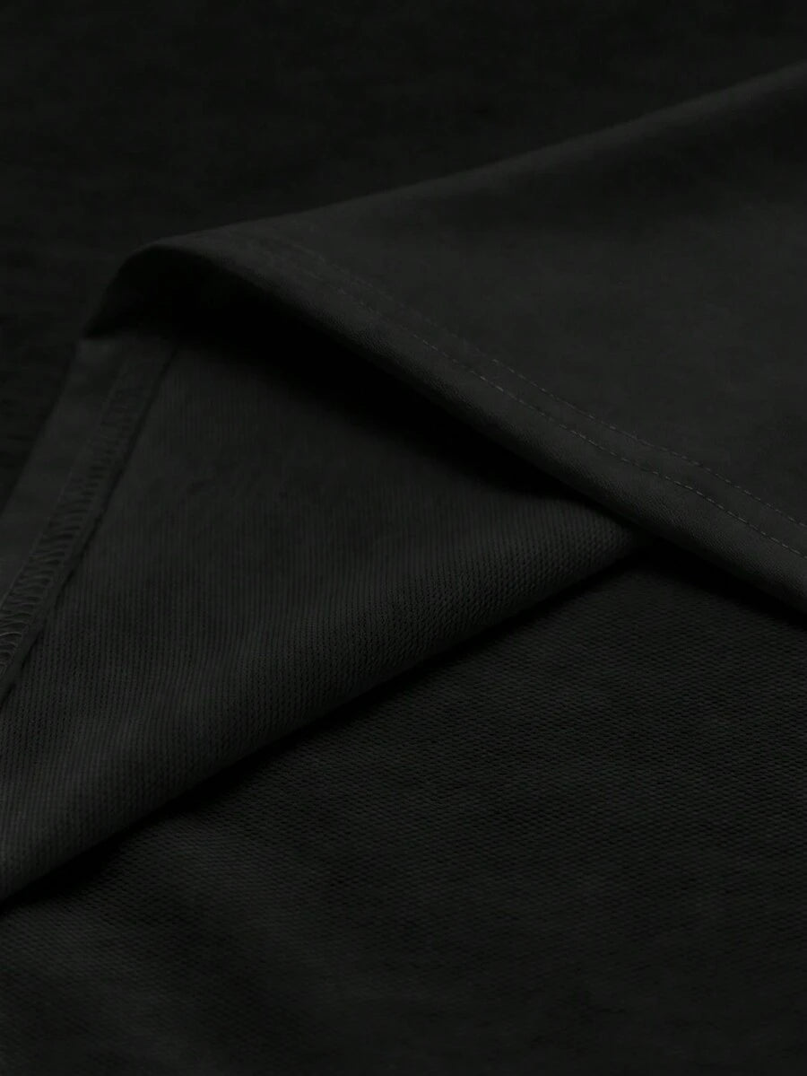Camiseta suelta de hombro caído con estampado de letras casual para hombre