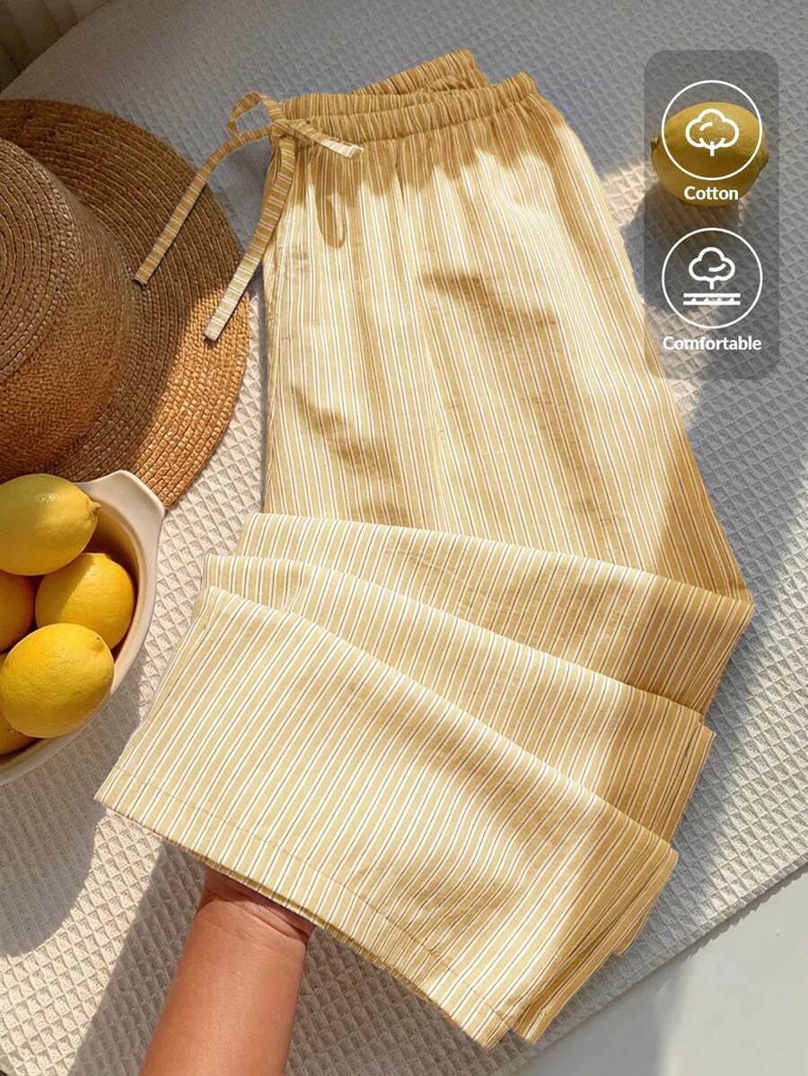 Pantalones casuales con estampado a cuadros para mujer.