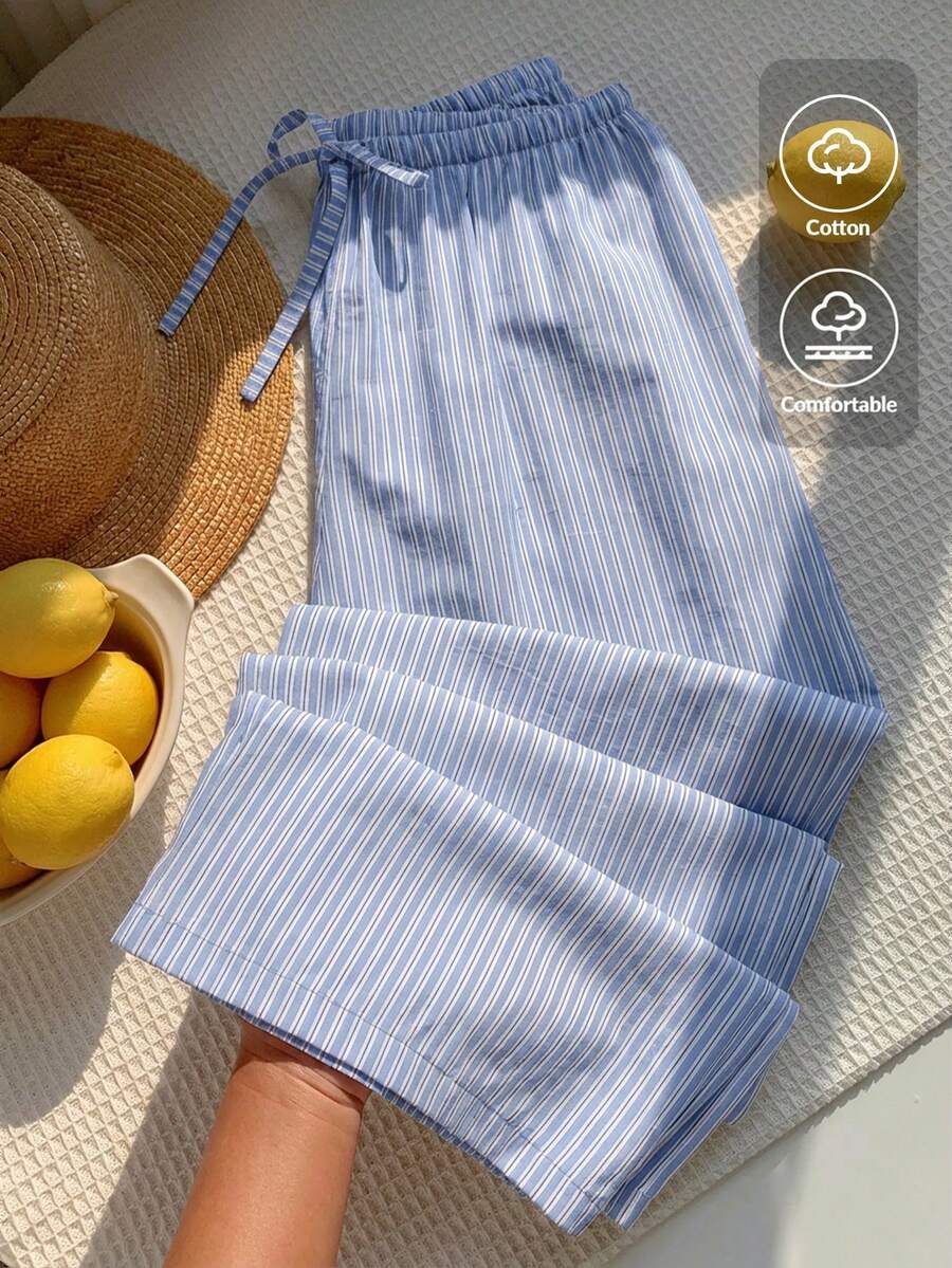 Pantalones casuales con estampado a cuadros para mujer.
