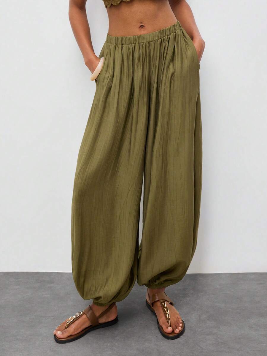 Maija Pantalones casuales de unicolor para mujer