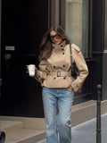 Abrigo bimba elegante de estilo urbano con botones delanteros y bolsillos