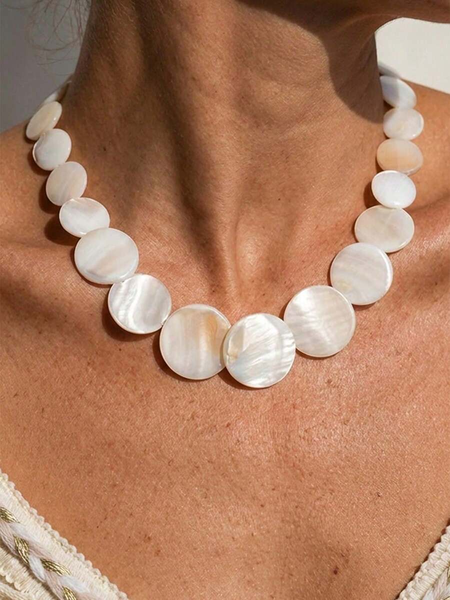 Pieza Collar de concha natural estilo Hawái