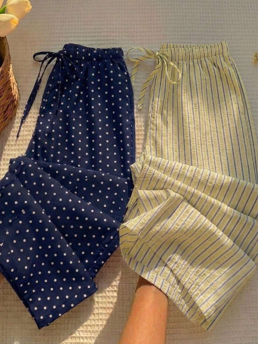 Pantalones casuales con estampado a cuadros para mujer.