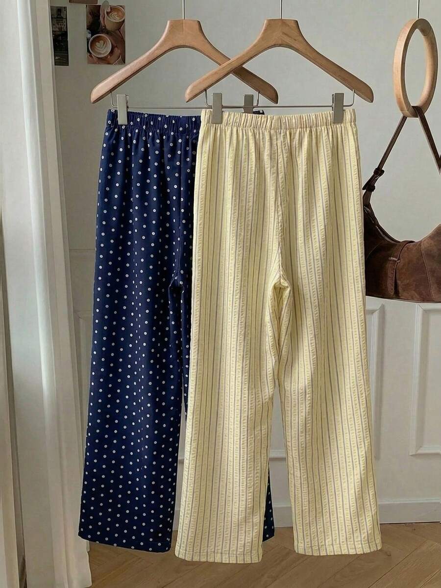 Pantalones casuales con estampado a cuadros para mujer.