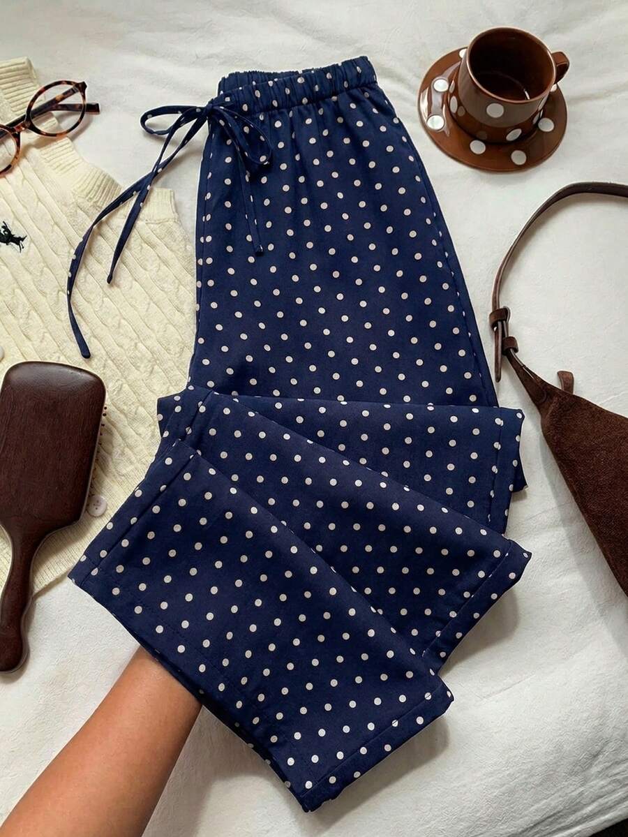 Pantalones casuales con estampado a cuadros para mujer.