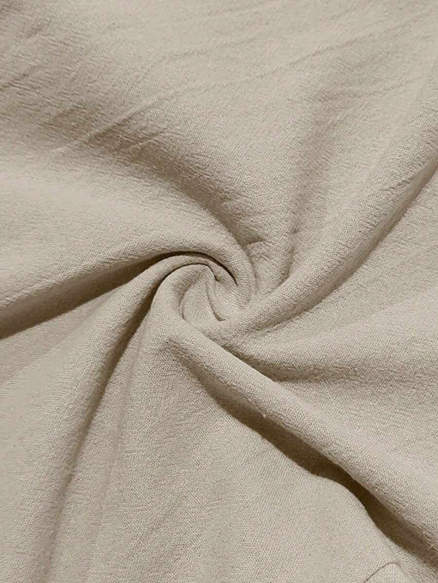 Pantalones casuales sueltos de lino negro tejido, adecuados para primavera/otoño/verano