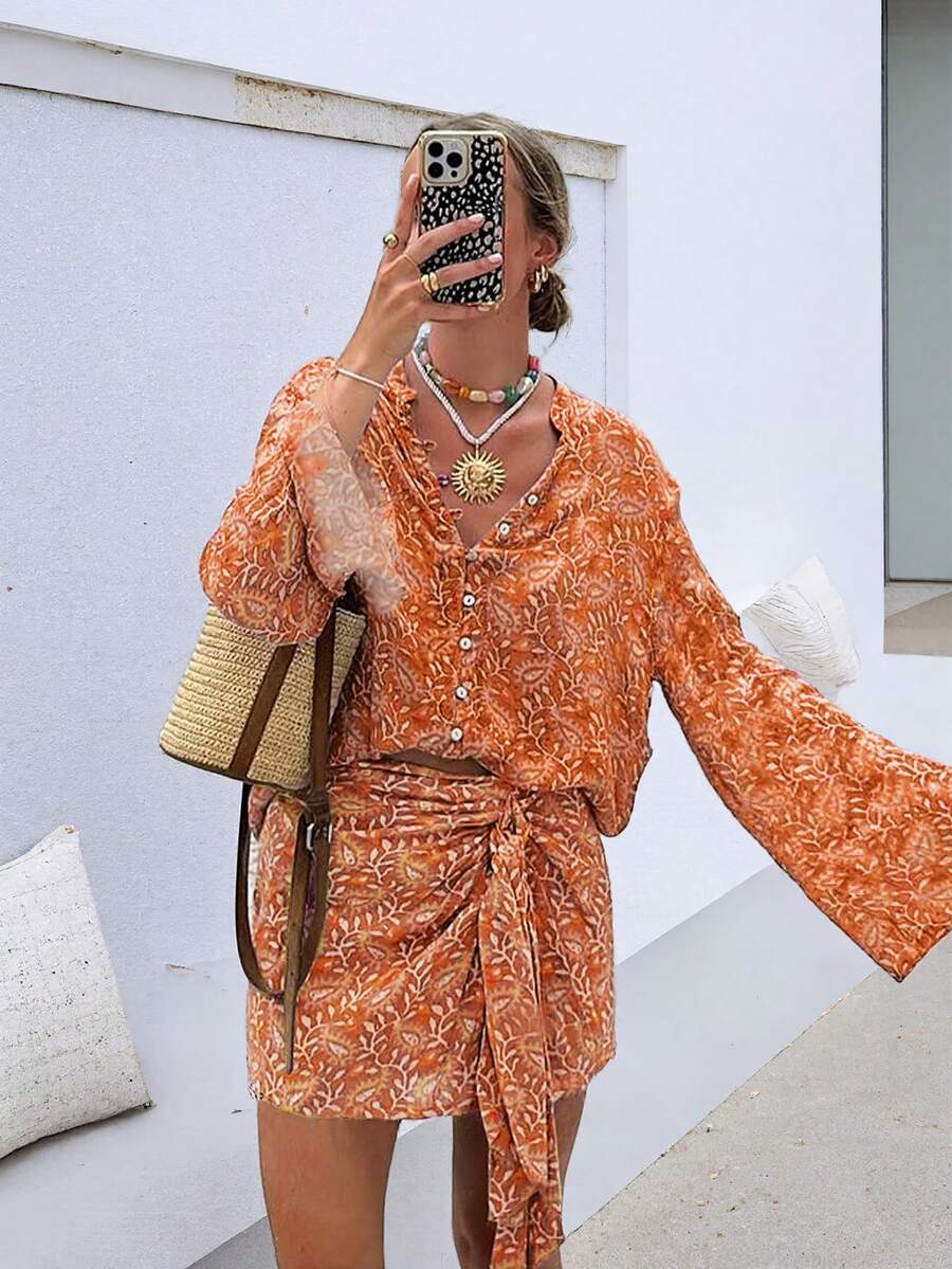 Conjunto de 2 piezas estilo bohemio elegante