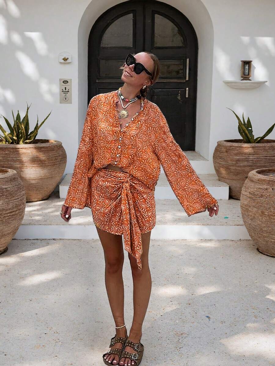 Conjunto de 2 piezas estilo bohemio elegante
