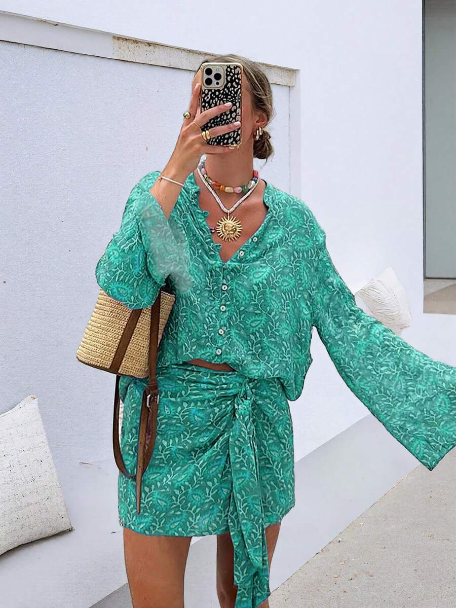 Conjunto de 2 piezas estilo bohemio elegante