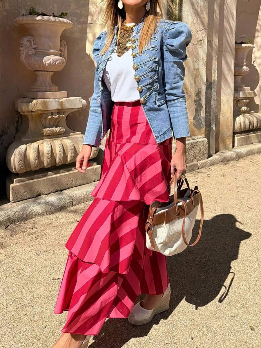 Falda Bohemiana a Rayas