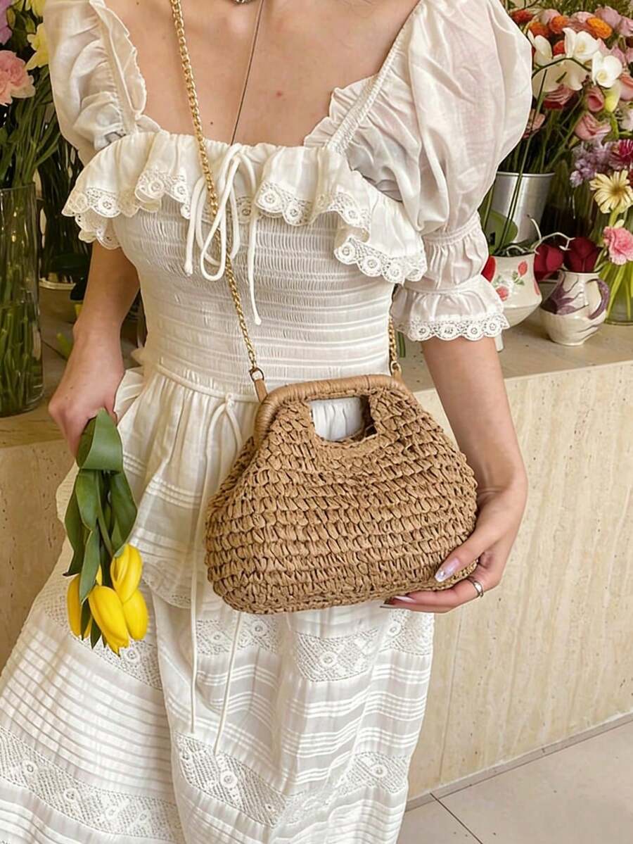 Bolso de mano tejido de moda