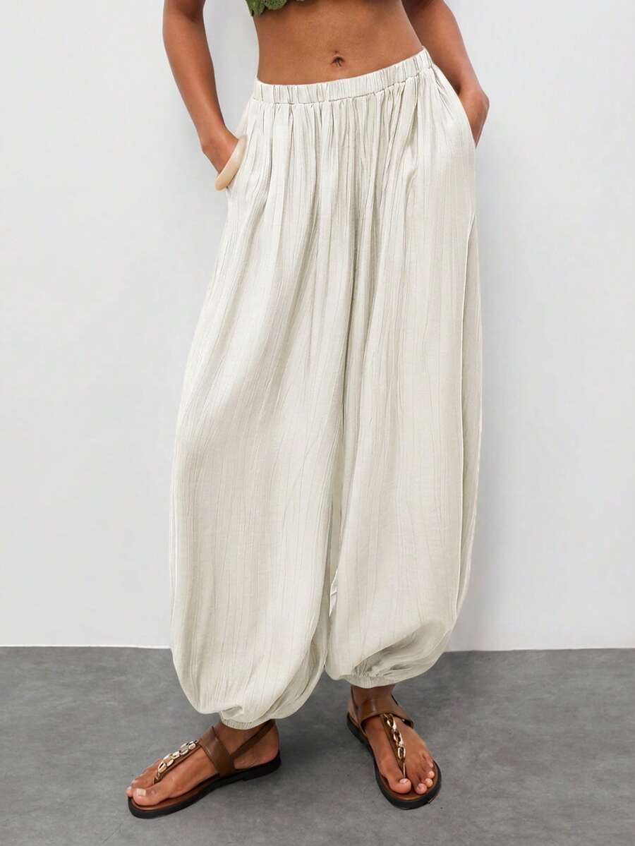 Maija Pantalones casuales de unicolor para mujer