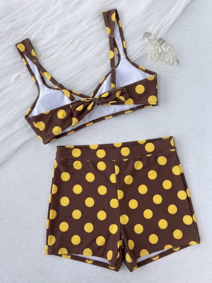 Conjunto de bikini retro a cuadros de 2 piezas
