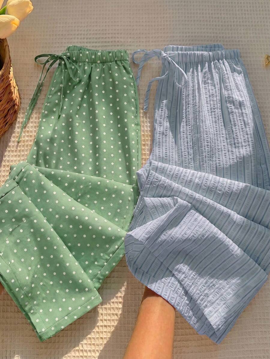 Pantalones casuales con estampado a cuadros para mujer.