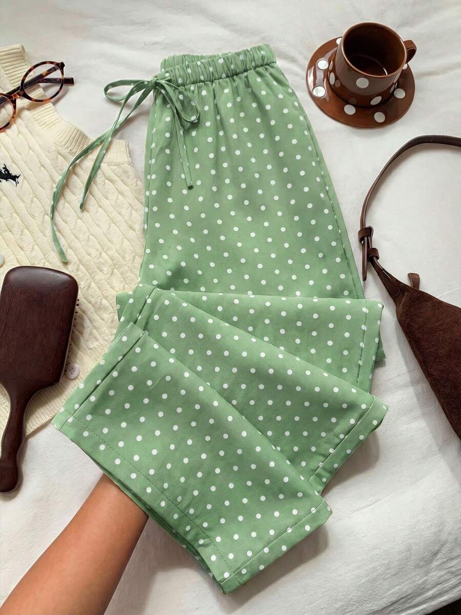 Pantalones casuales con estampado a cuadros para mujer.