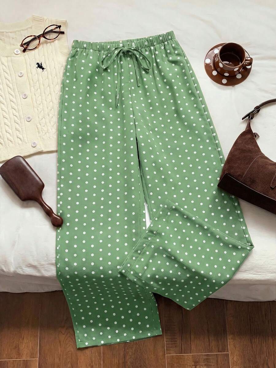 Pantalones casuales con estampado a cuadros para mujer.