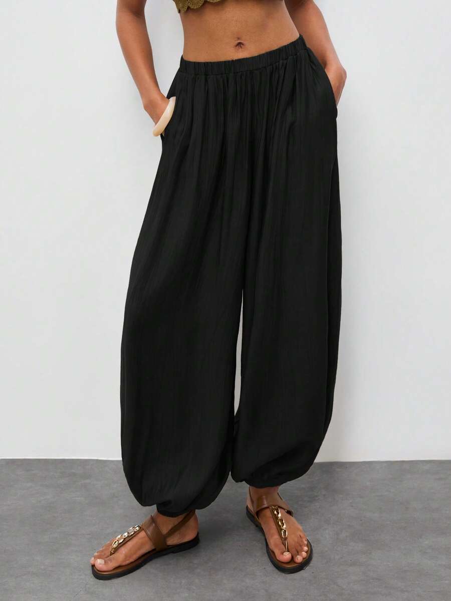 Maija Pantalones casuales de unicolor para mujer