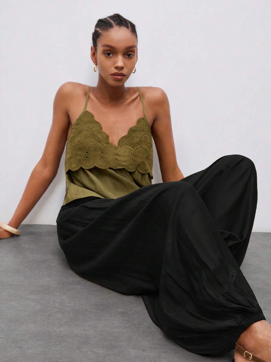 Maija Pantalones casuales de unicolor para mujer