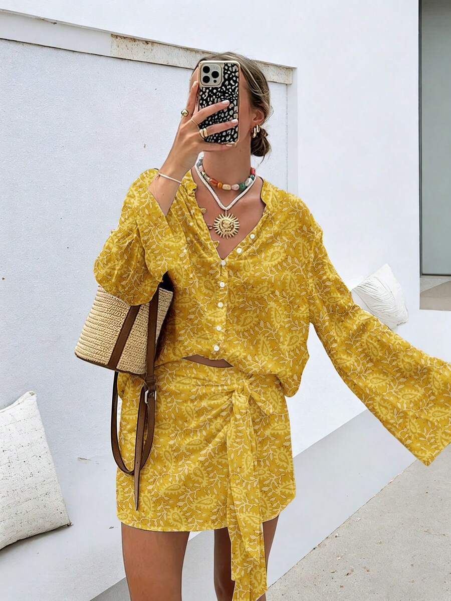 Conjunto de 2 piezas estilo bohemio elegante