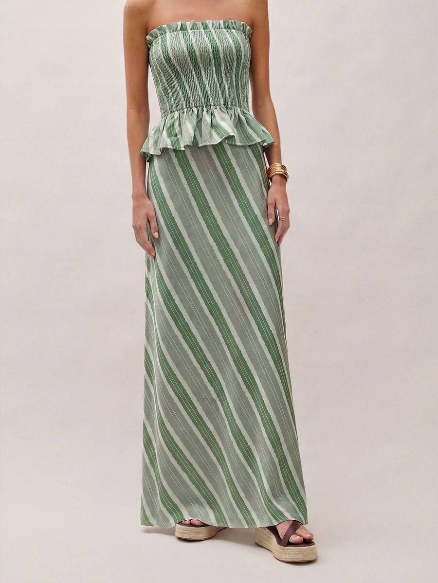 Bimba Conjunto de dos piezas con rayas y fruncido