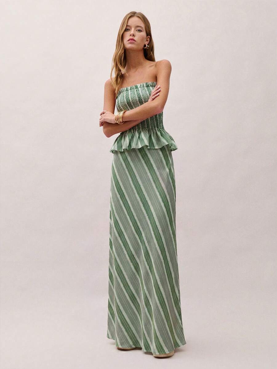 Bimba Conjunto de dos piezas con rayas y fruncido