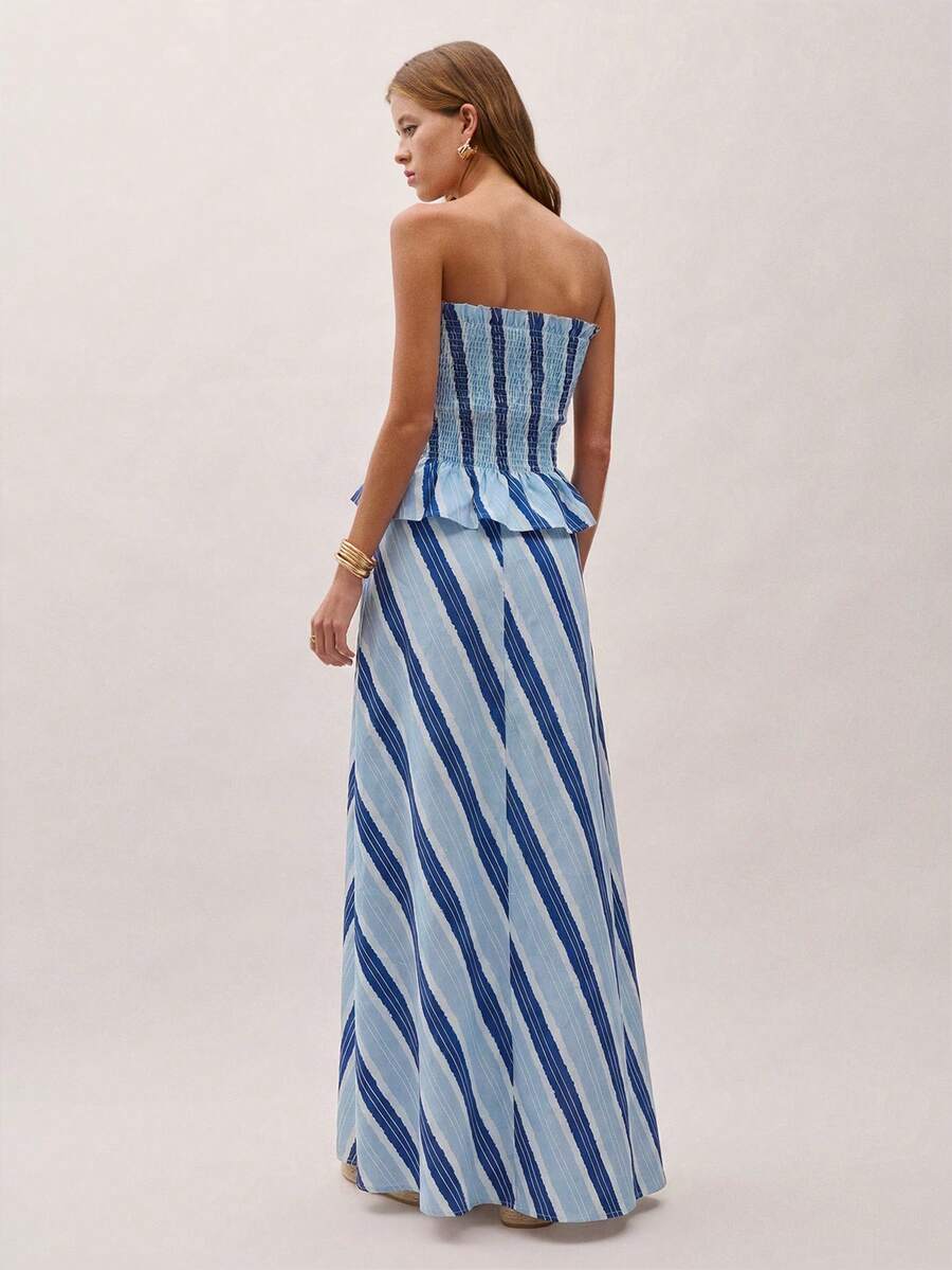 Bimba Conjunto de dos piezas con rayas y fruncido