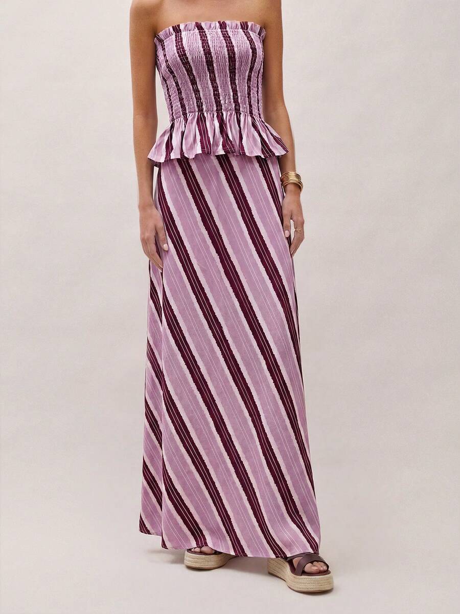 Bimba Conjunto de dos piezas con rayas y fruncido