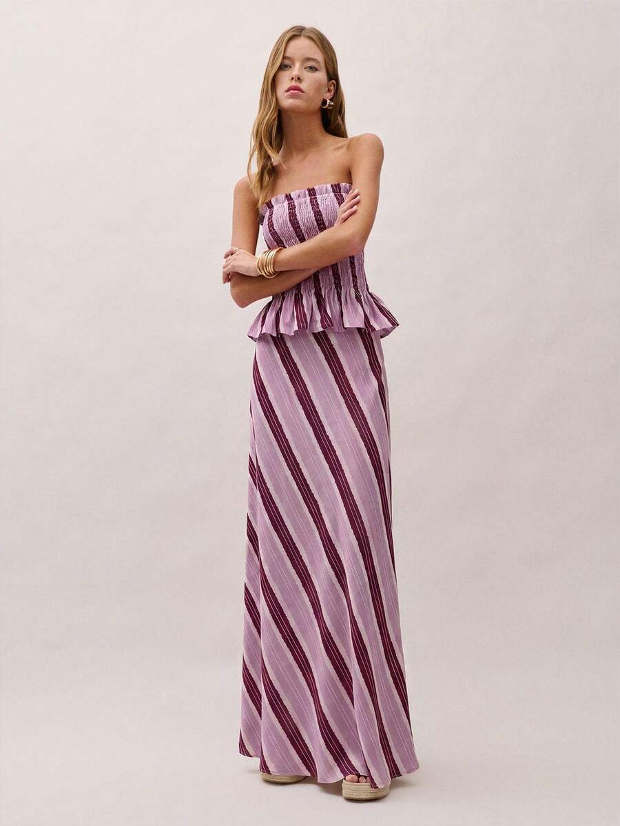 Bimba Conjunto de dos piezas con rayas y fruncido