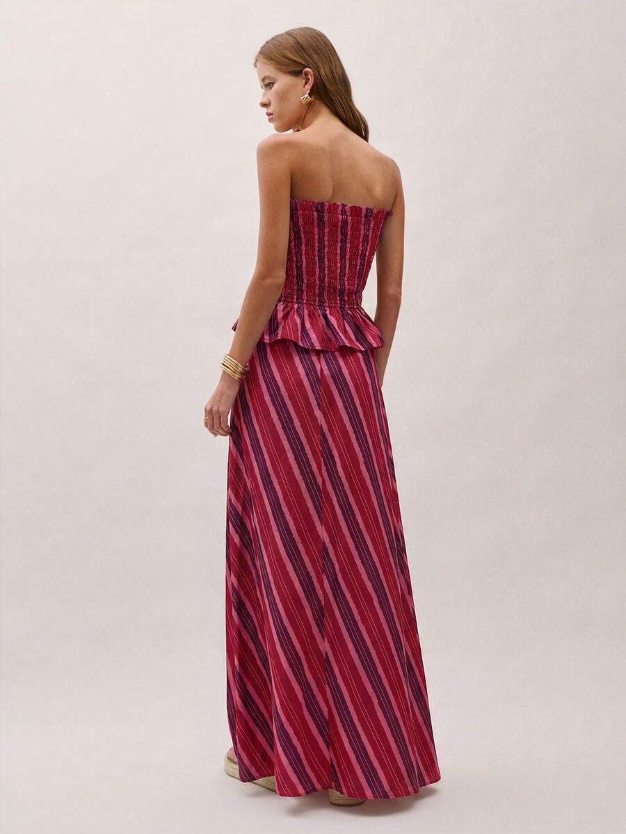 Bimba Conjunto de dos piezas con rayas y fruncido