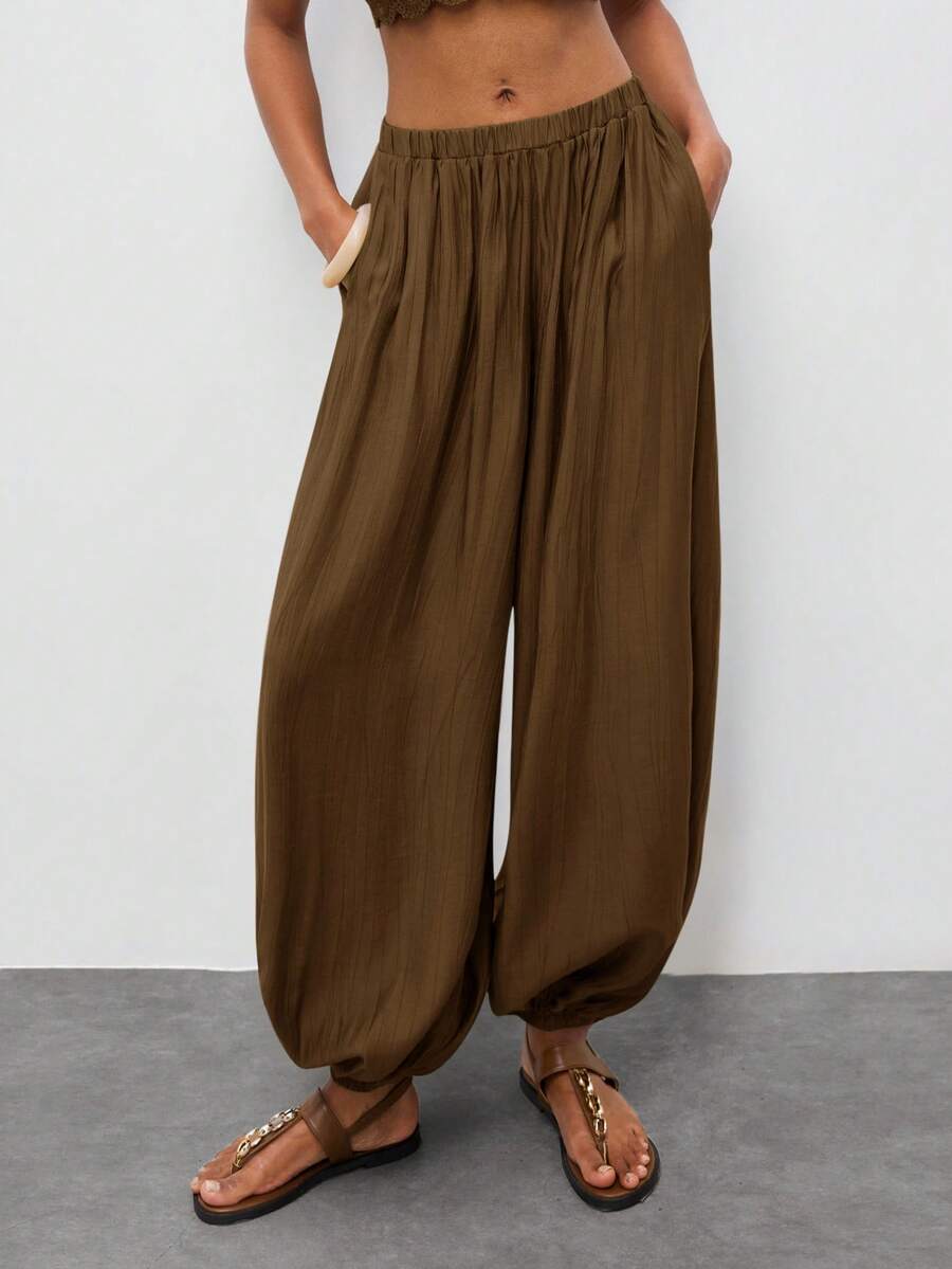Maija Pantalones casuales de unicolor para mujer