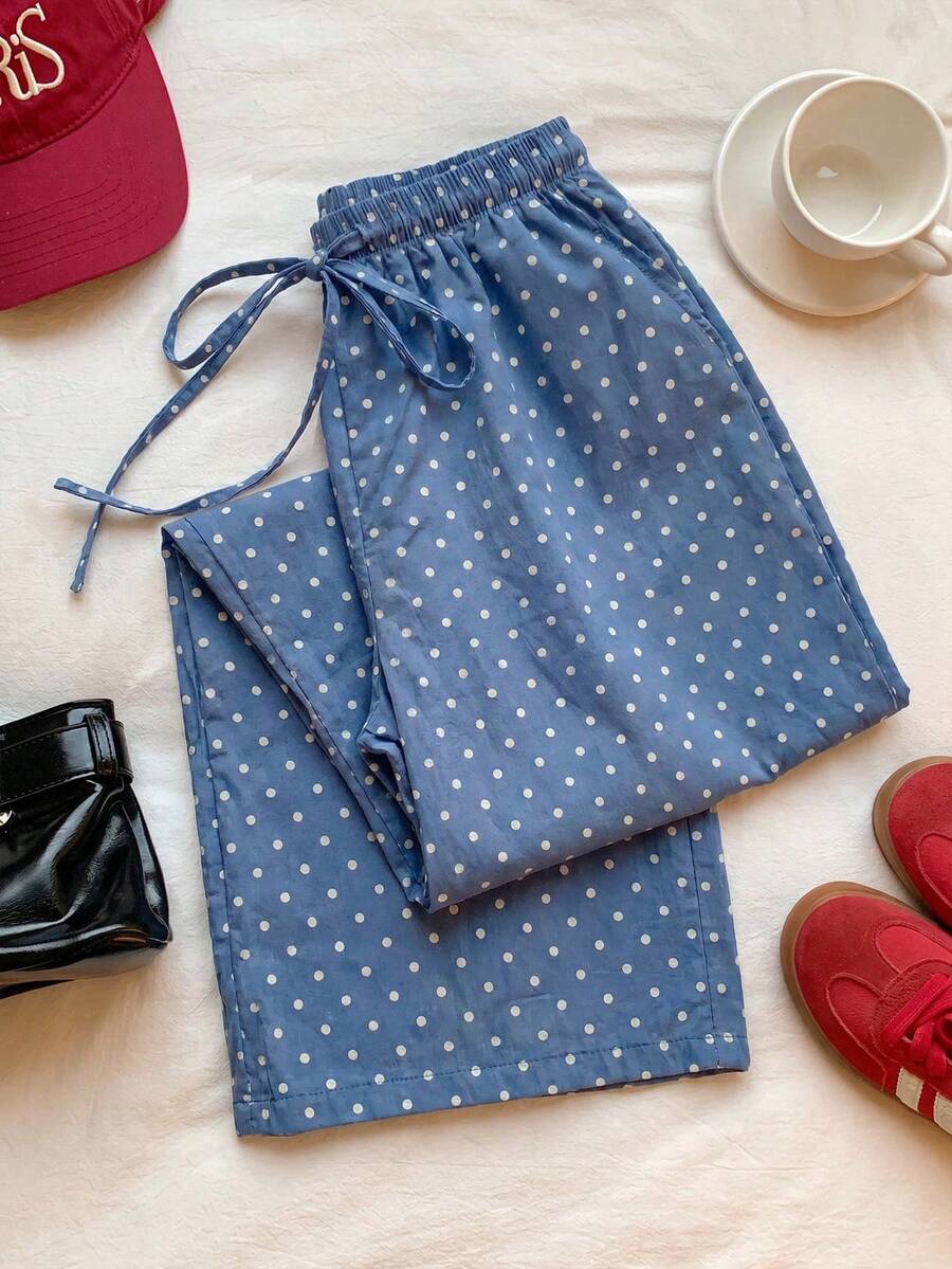 Pantalones casuales con estampado a cuadros para mujer.