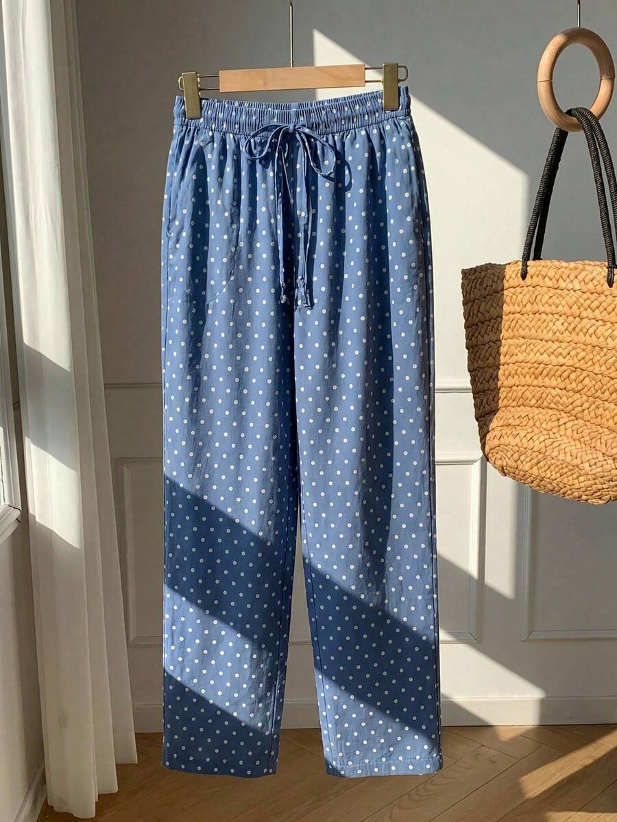 Pantalones casuales con estampado a cuadros para mujer.