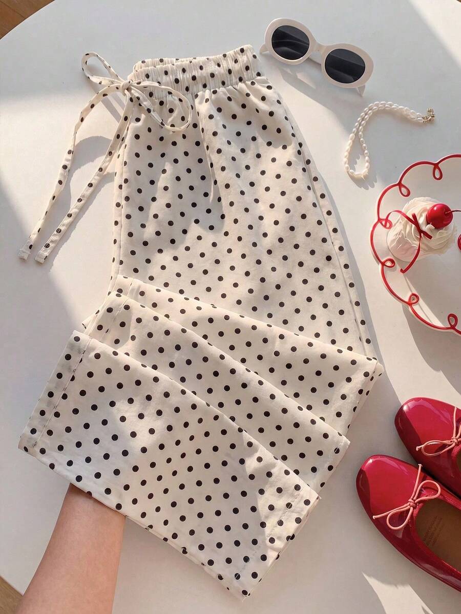 Pantalones casuales con estampado a cuadros para mujer.